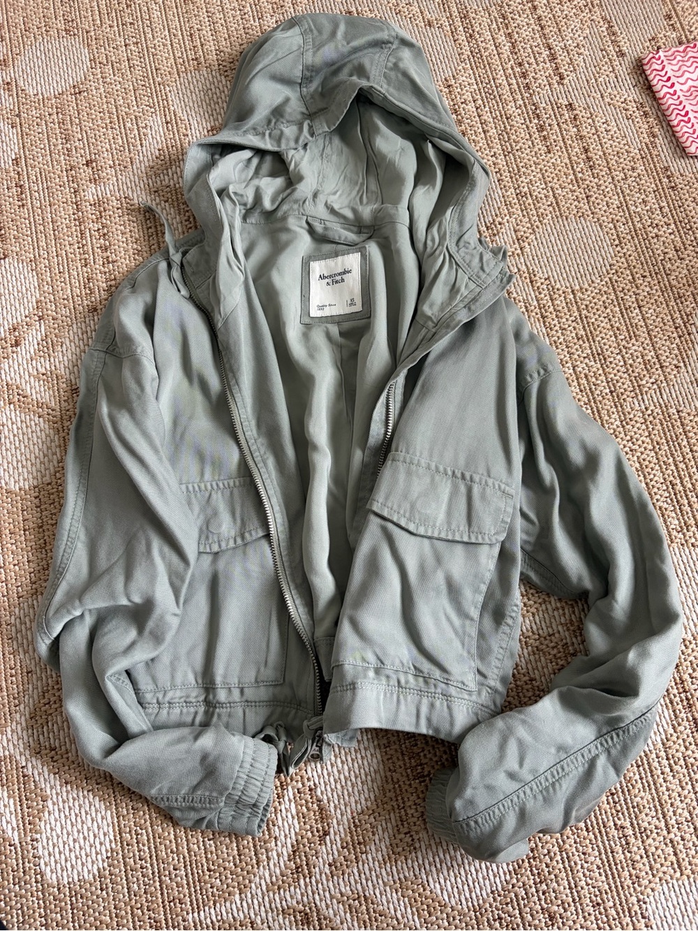 Abercrombie & Fitch Sage Green Hooded Utility Jacket